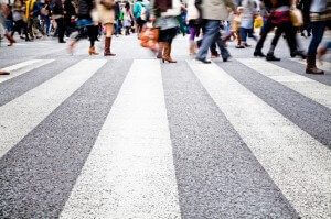 Pedestrians Crossing The Street